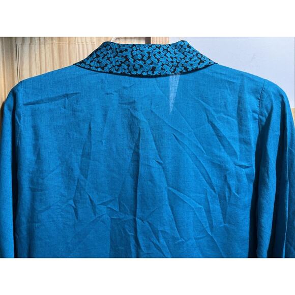 Pendleton Country Sophisticates VTG Womens Sz 6 Blue Rayon Linen Button Shirt LS - Picture 9 of 11